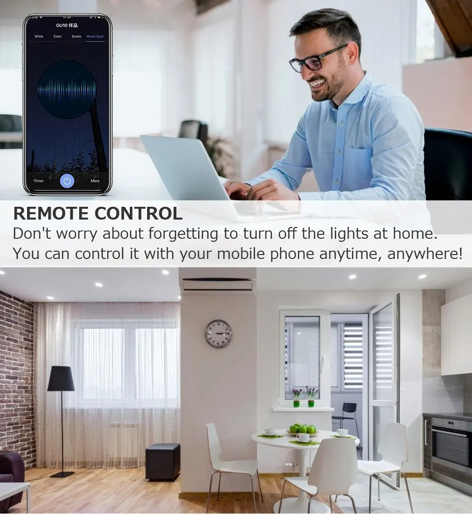 Ammtoo GU10 Smart Light Bulb - Bluetooth RGB LED Control