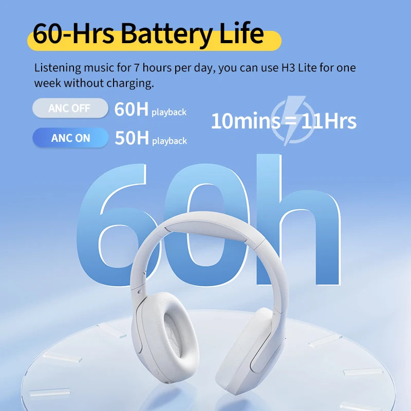 QCY H3 Lite ANC Wireless Headphones with 60-Hour Battery