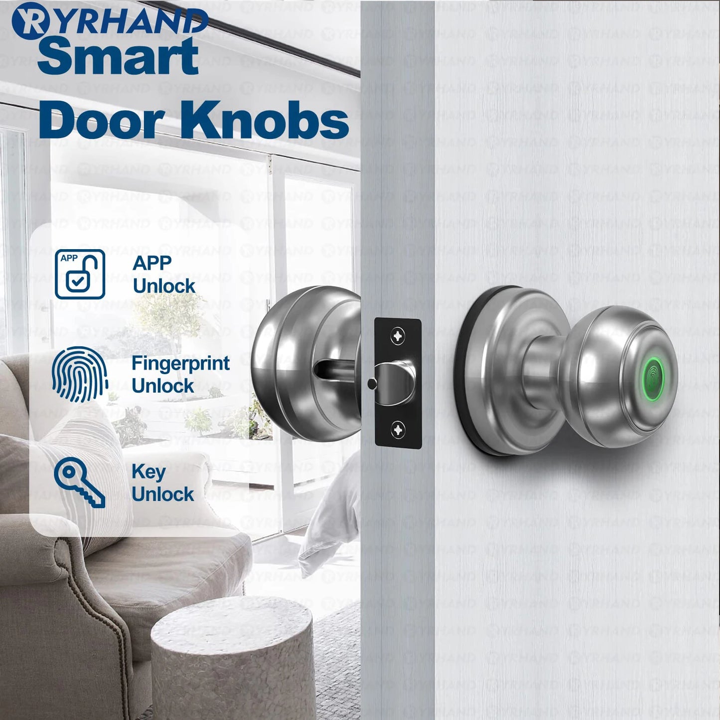 YRHAND Bluetooth Smart Lock - Easy Install Biometric Access