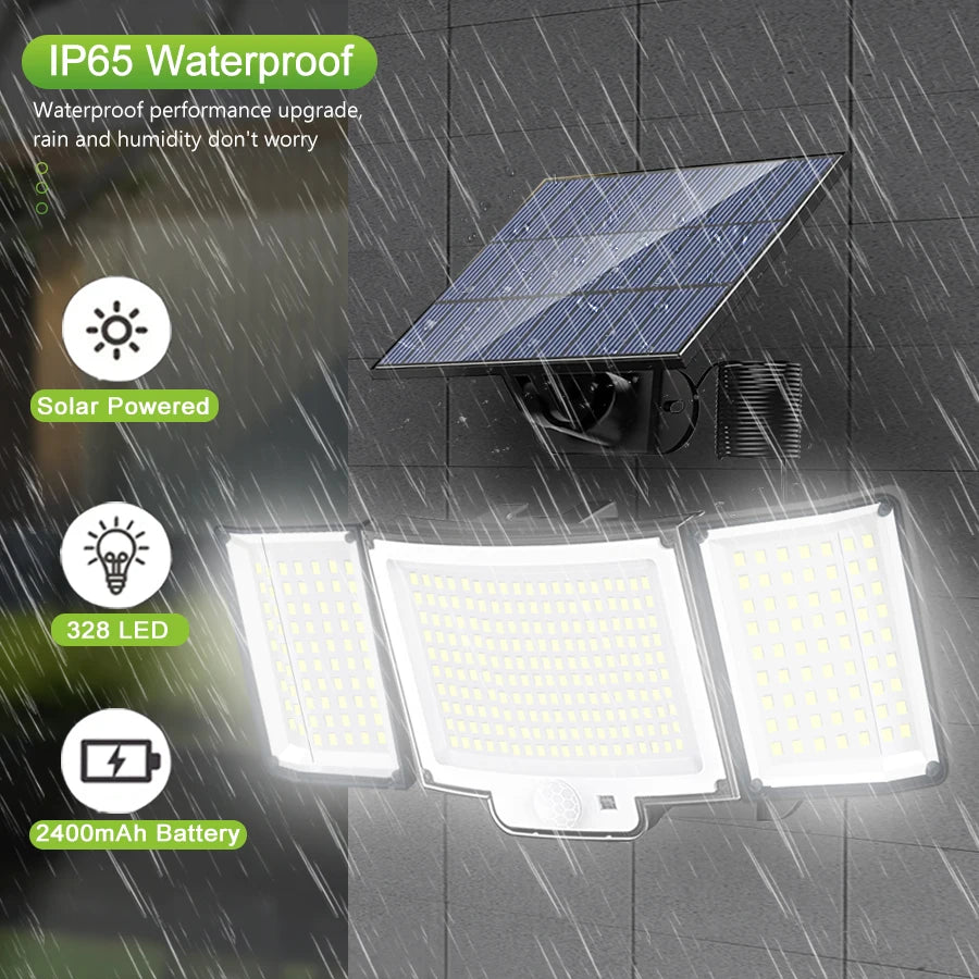 Newstyle Solar Flood Lights with Motion Sensor, Waterproof
