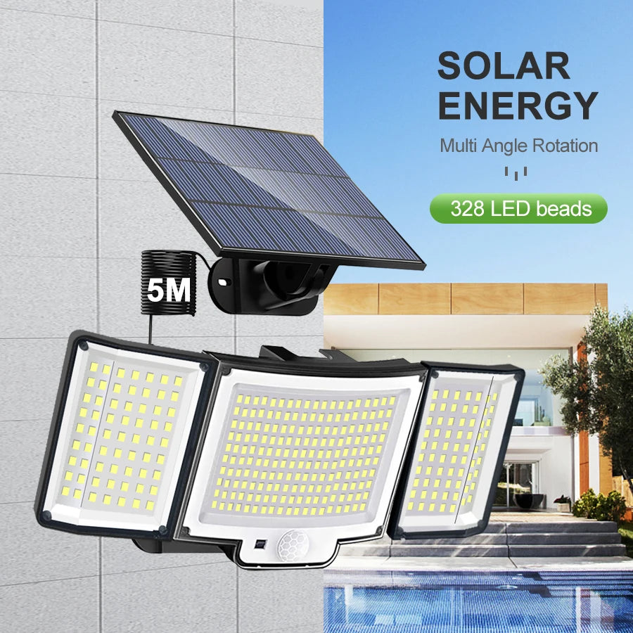 Newstyle Solar Flood Lights with Motion Sensor, Waterproof
