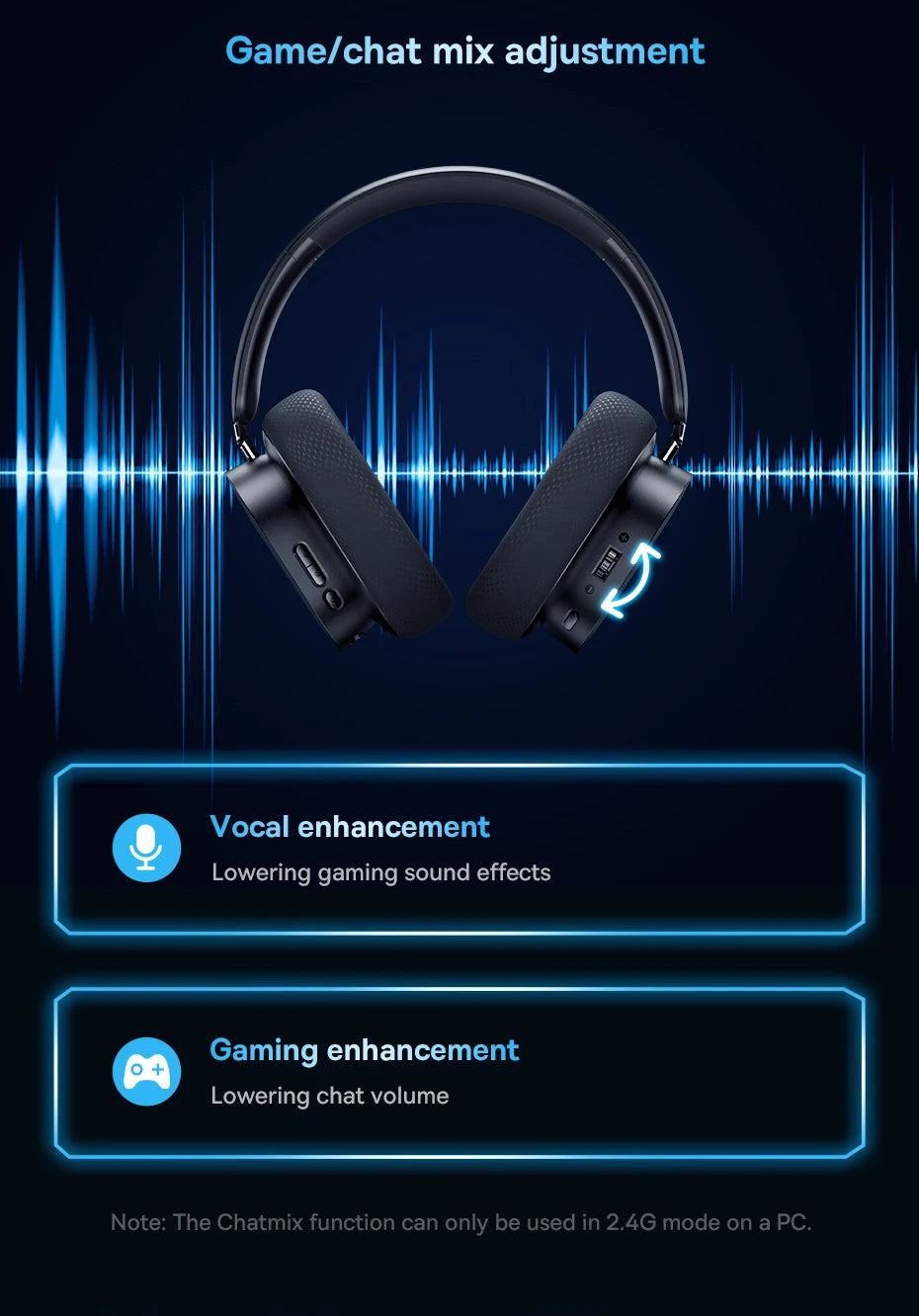 Baseus GH02 Gaming Wireless Headphones with 40-Hour Playtime