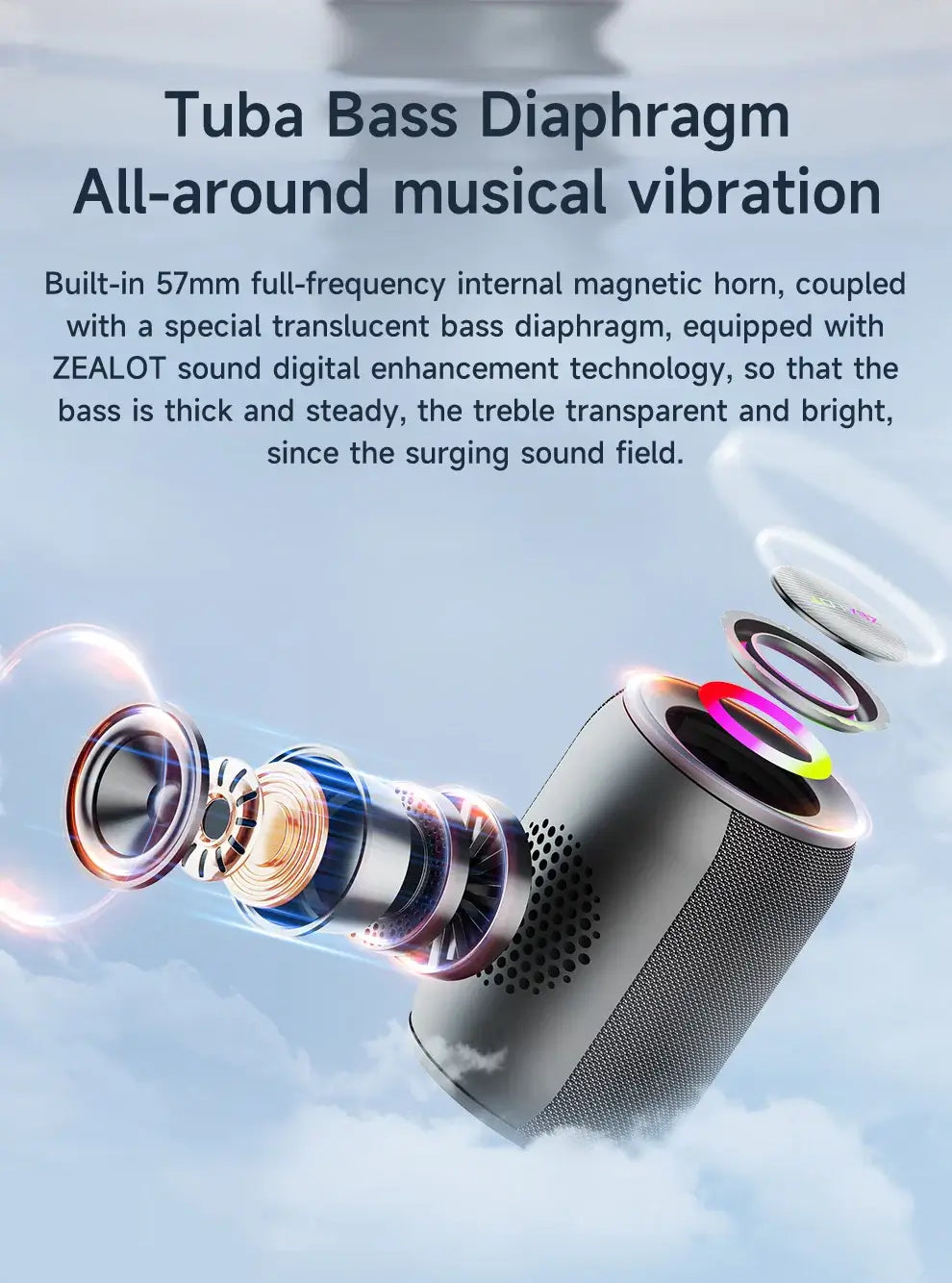 Zealot-S32PRO Powerful Bluetooth Speaker with Deep Bass