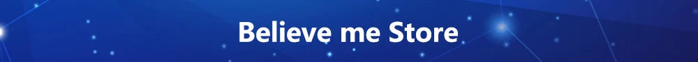 A banner displaying Believe me Store in white on a blue, starry background with geometric lines and glowing dots. Enjoy free shipping on the Universal Wooden Laptop Holder - Detachable Stand.