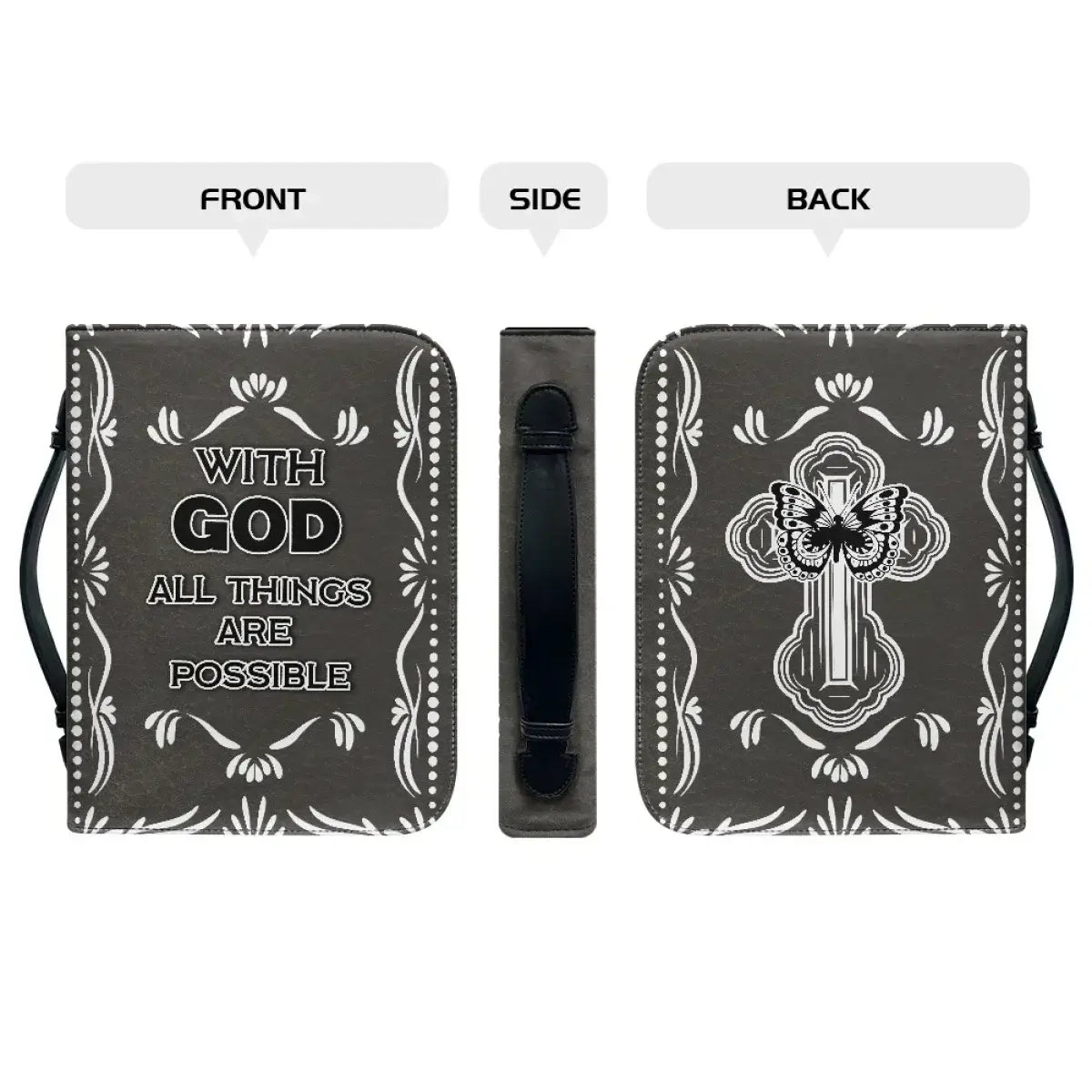 Classic Leather Print Personalized Bible Cover Case Bags