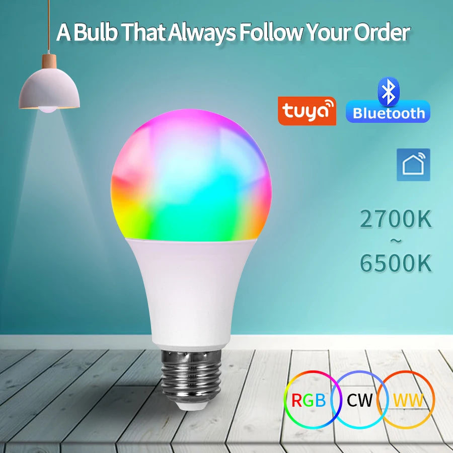 Tuya Smart LED Bulb E27 - Dimmable Bluetooth Mood Lamp