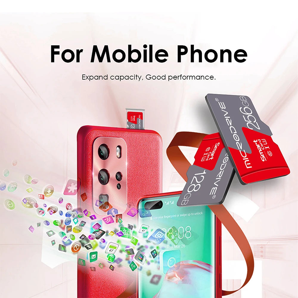 High Speed Class 10 microSD Card - 8GB to 128GB Capacity