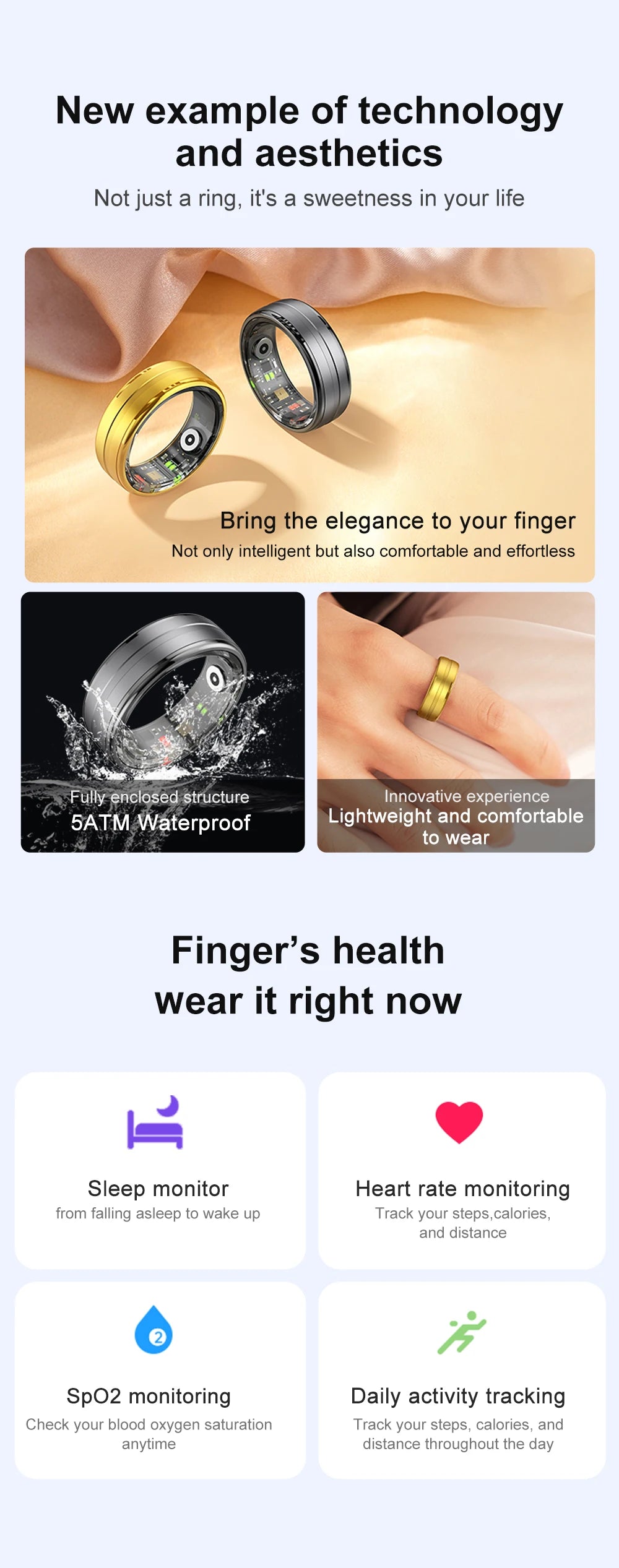 COLMI R06 Smart Ring - Heart Rate & Oxygen Monitor