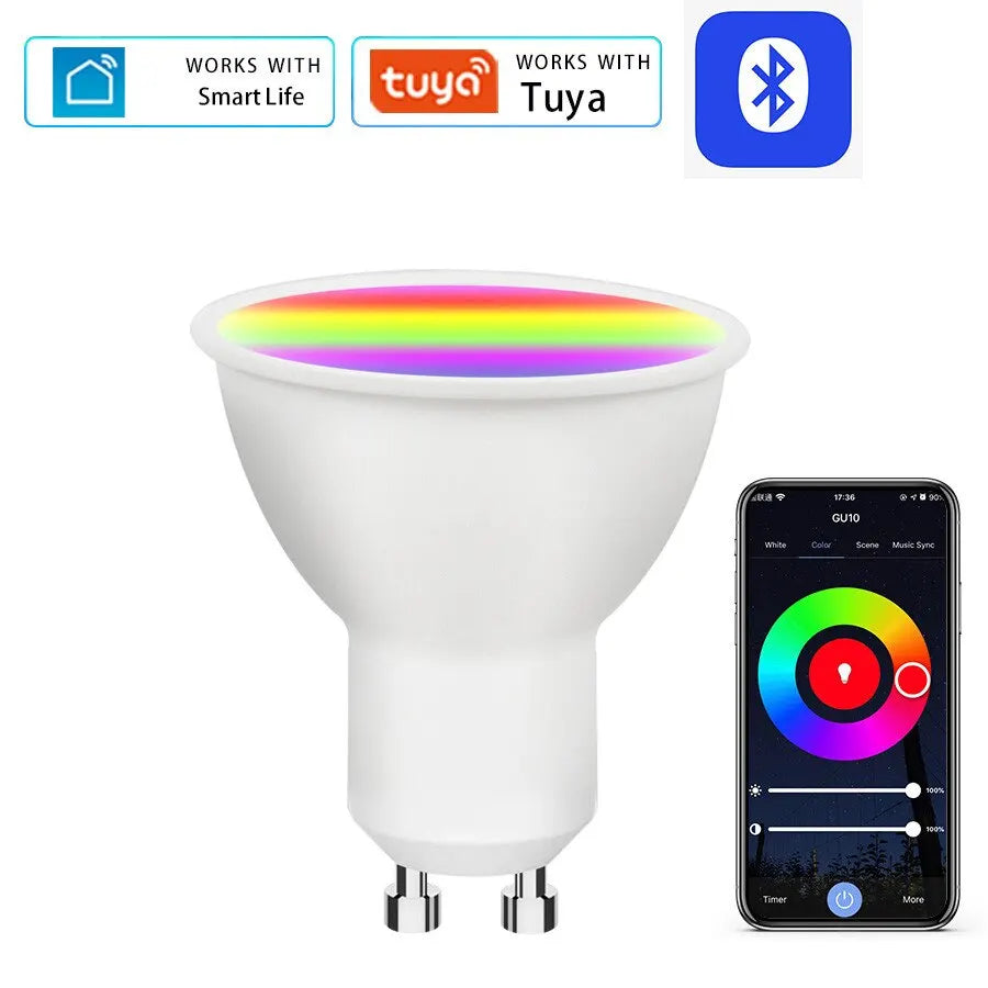 Ammtoo GU10 Smart Light Bulb - Bluetooth RGB LED Control