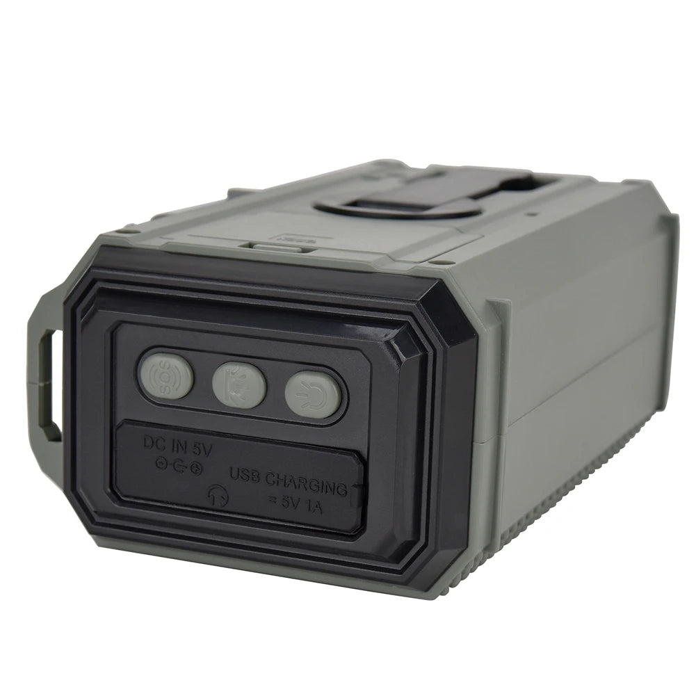 The APWIKOGER 10,000mAh Solar Hand Crank Emergency Radio is a rugged, portable electronic device with an olive green body and black panel featuring three buttons and USB ports. It includes a 10,000mAh battery and multi-band radio for on-the-go connectivity.