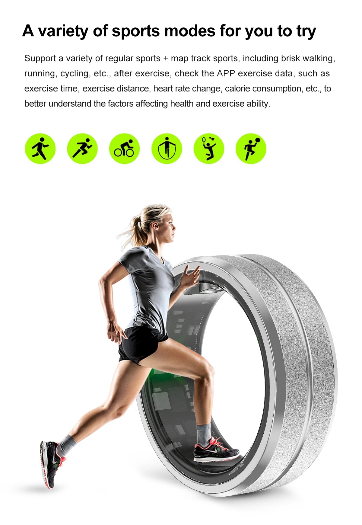 MISIRUN 2024 Smart Ring - Hjerte- og oksygenmonitor