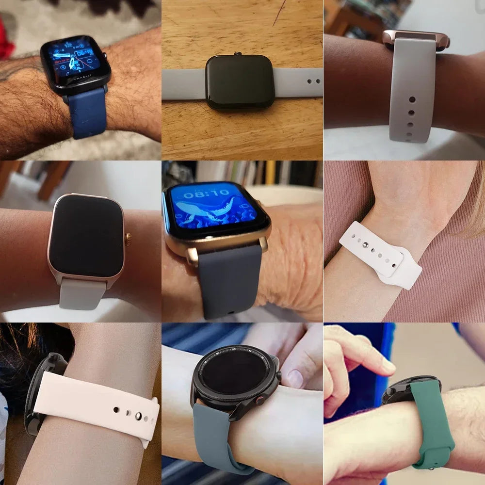 PEO 20mm/22mm silikonklokkerem for Amazfit GTS/GTR - Unisex erstatningsbånd