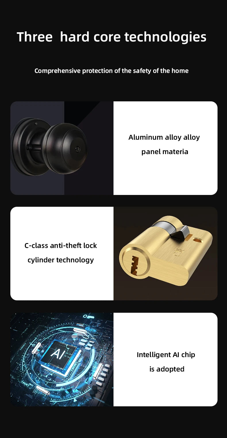 YRHAND Bluetooth Smart Lock - Easy Install Biometric Access
