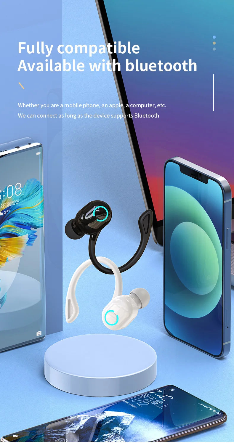 VIKEFON Bluetooth 5.2 Headset - Sport Ear Hook Design