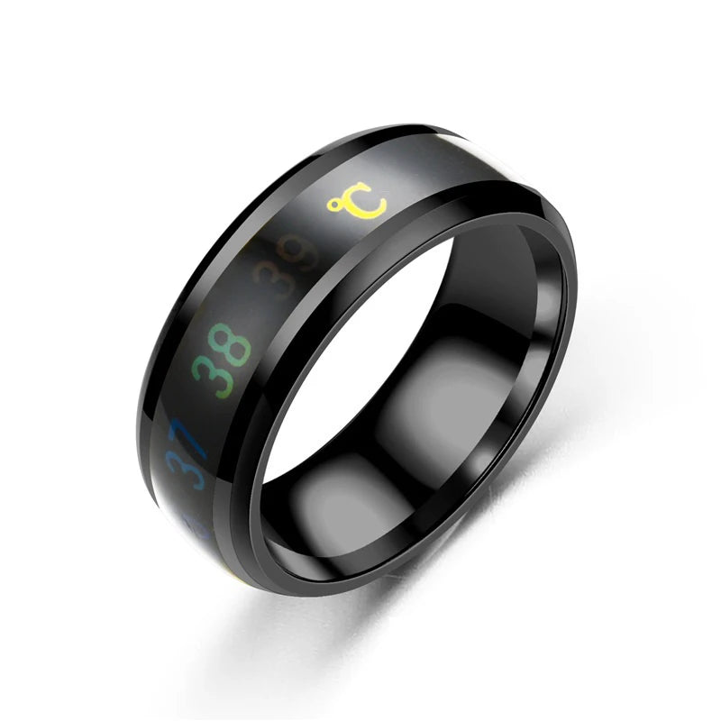 Smart Stainless Steel Temperature Sensitive Ring for Couples