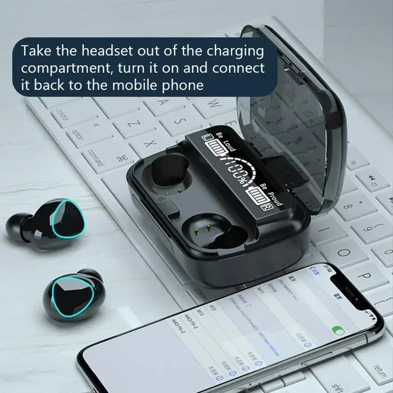 M10 trådløse Bluetooth-ørepropper med vandtæt design