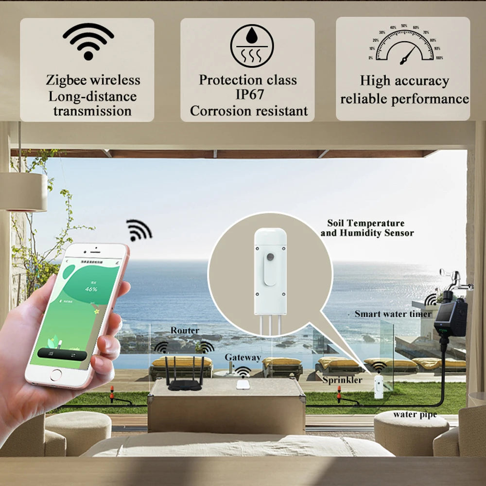 Tuya Smart Zigbee Soil Tester - Waterproof Garden Tool