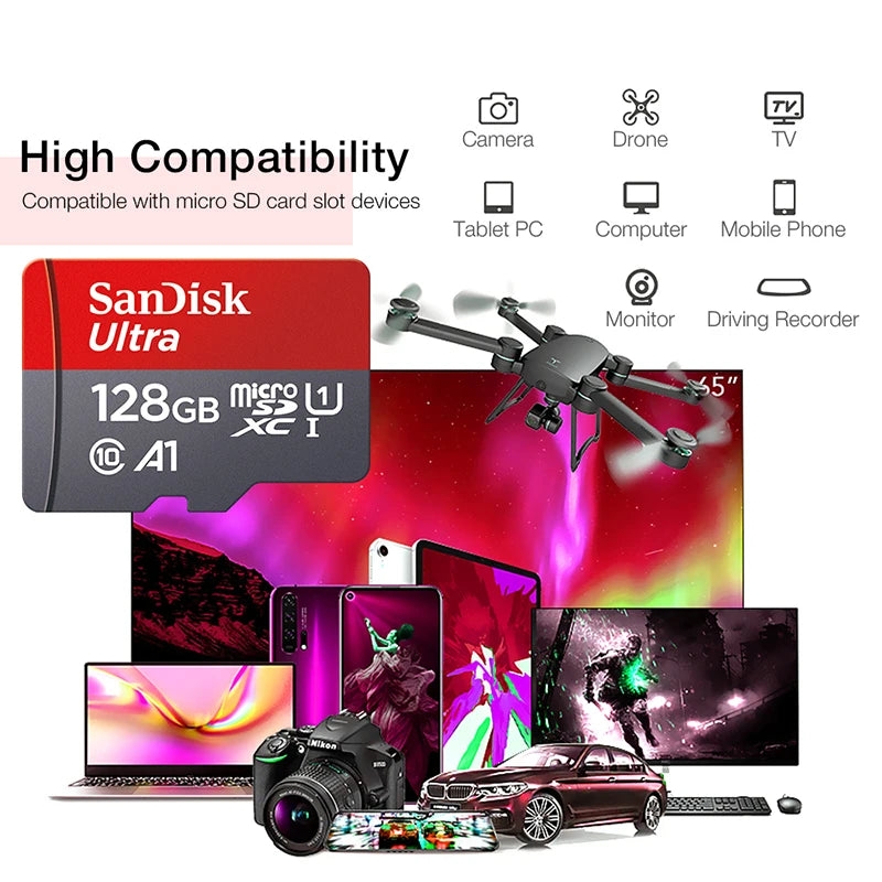 Scheda microSD SanDisk da 128 GB - Velocità A1 per prestazioni rapide
