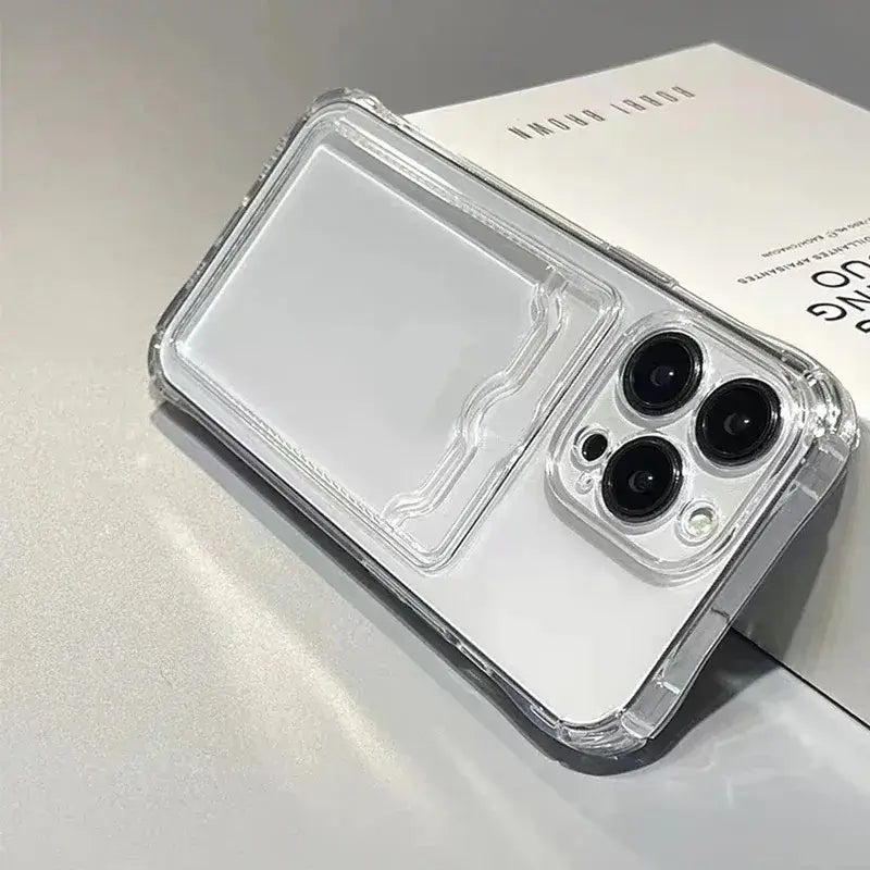 Shockproof Clear Phone Case with Card Pocket
