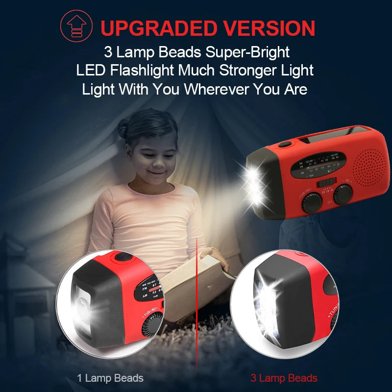 MCC Emergency Solar Hand Crank Radio with Power Bank