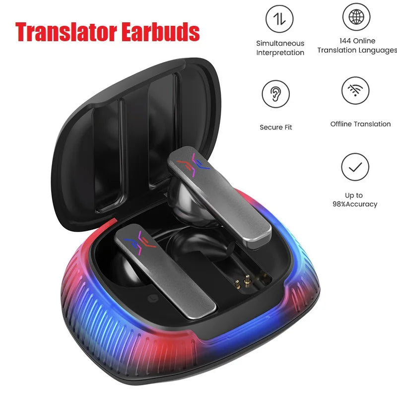 YIBOYUAN AI Translator Earbuds - 74 Languages Real-Time