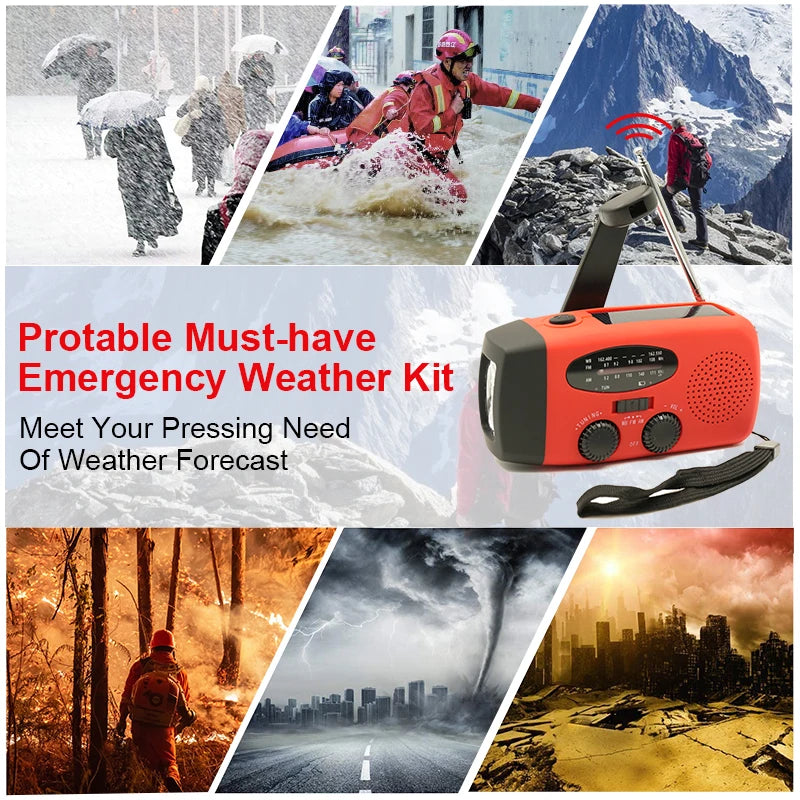 MCC Emergency Solar Hand Crank Radio with Power Bank