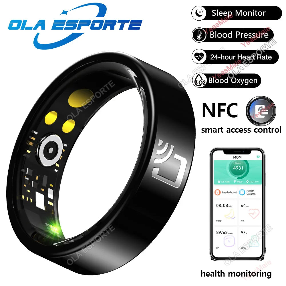 Ola Esporte Smart Ring - Monitoraggio della salute in tempo reale e accesso NFC
