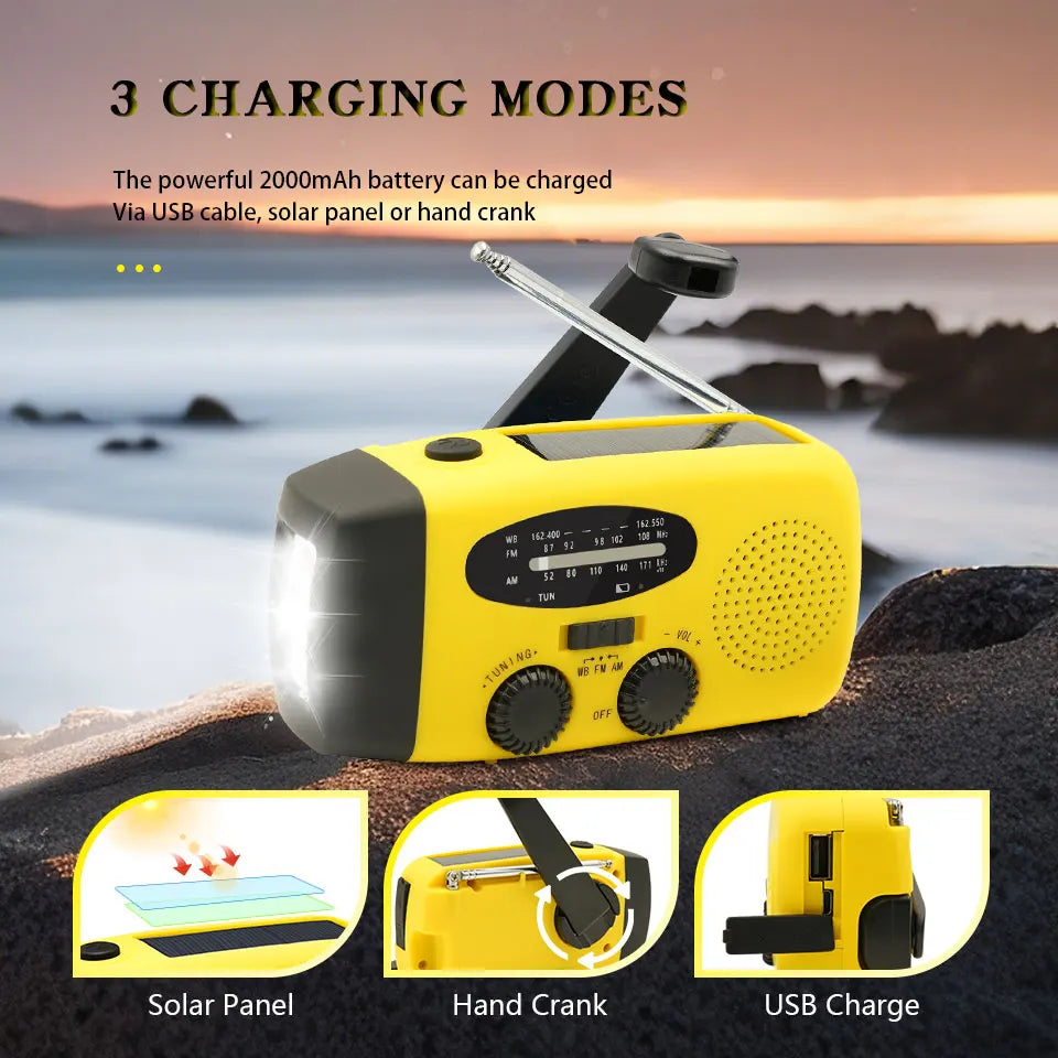 MCC Emergency Solar Hand Crank Radio with Power Bank