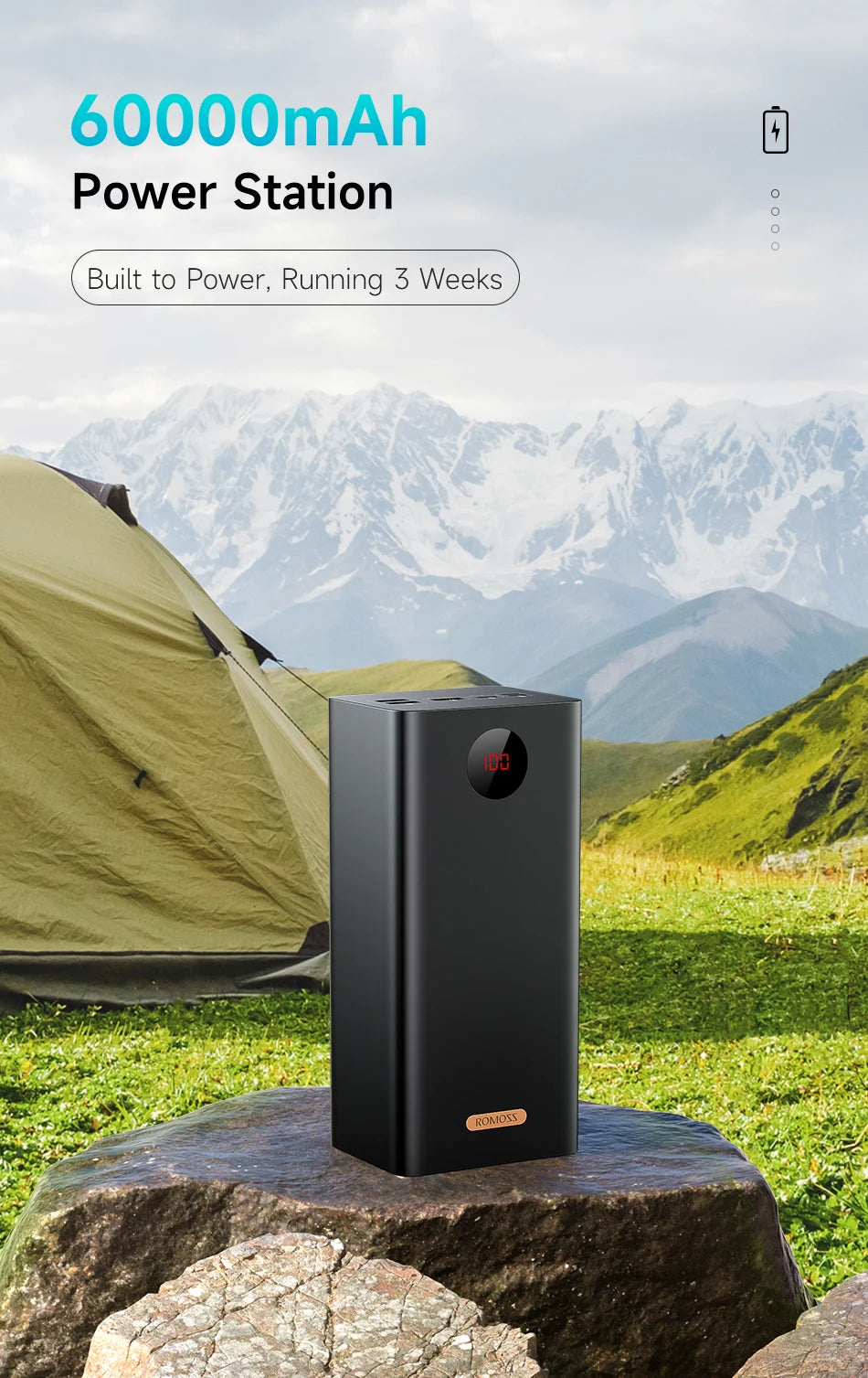 ROMOSS PEA60 60000mAh Power Bank - Fast Charging Solution