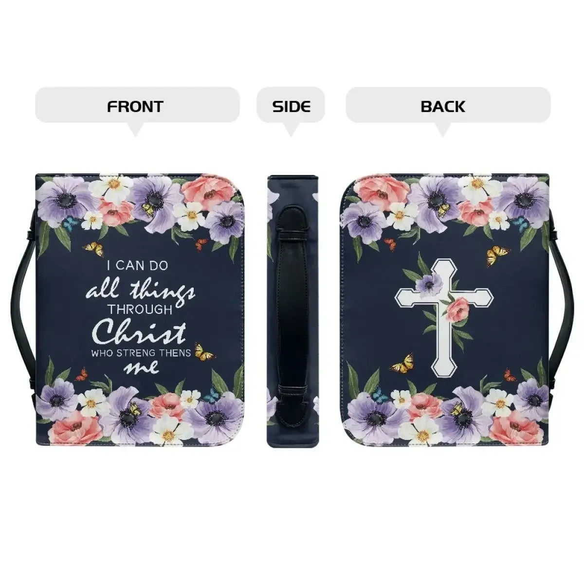 Classic Leather Print Personalized Bible Cover Case Bags