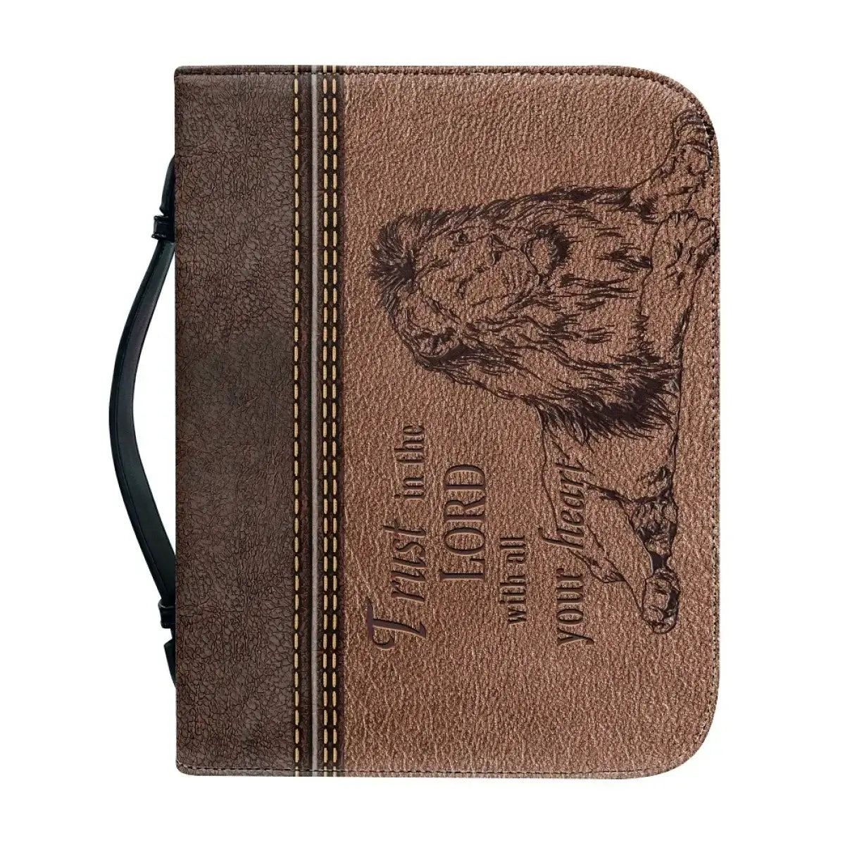 Classic Leather Print Personalized Bible Cover Case Bags