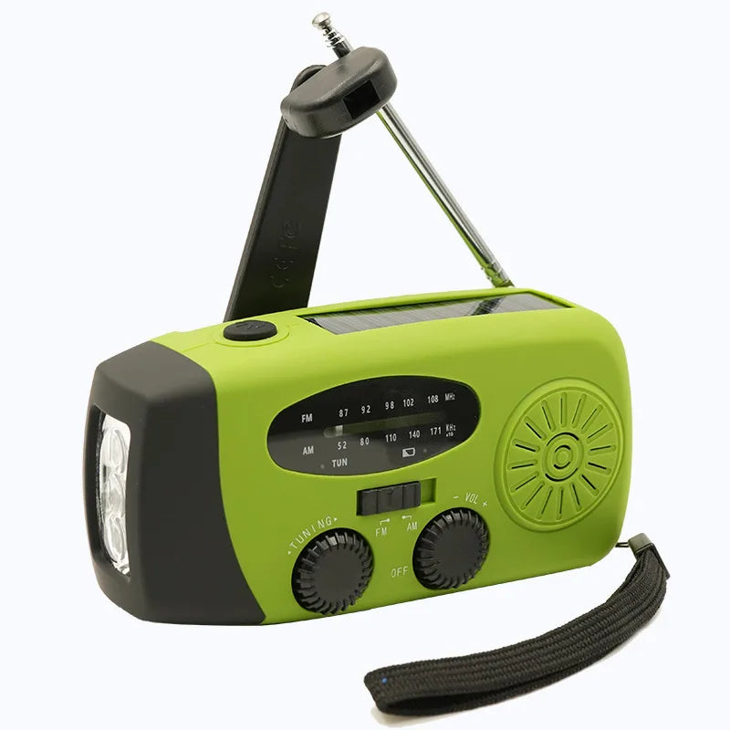 HAMANHK 2000mAh Solar Hand Crank Radio with Flashlight