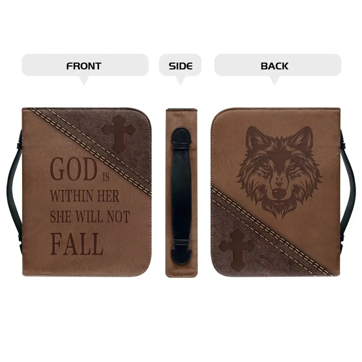 Classic Leather Print Personalized Bible Cover Case Bags