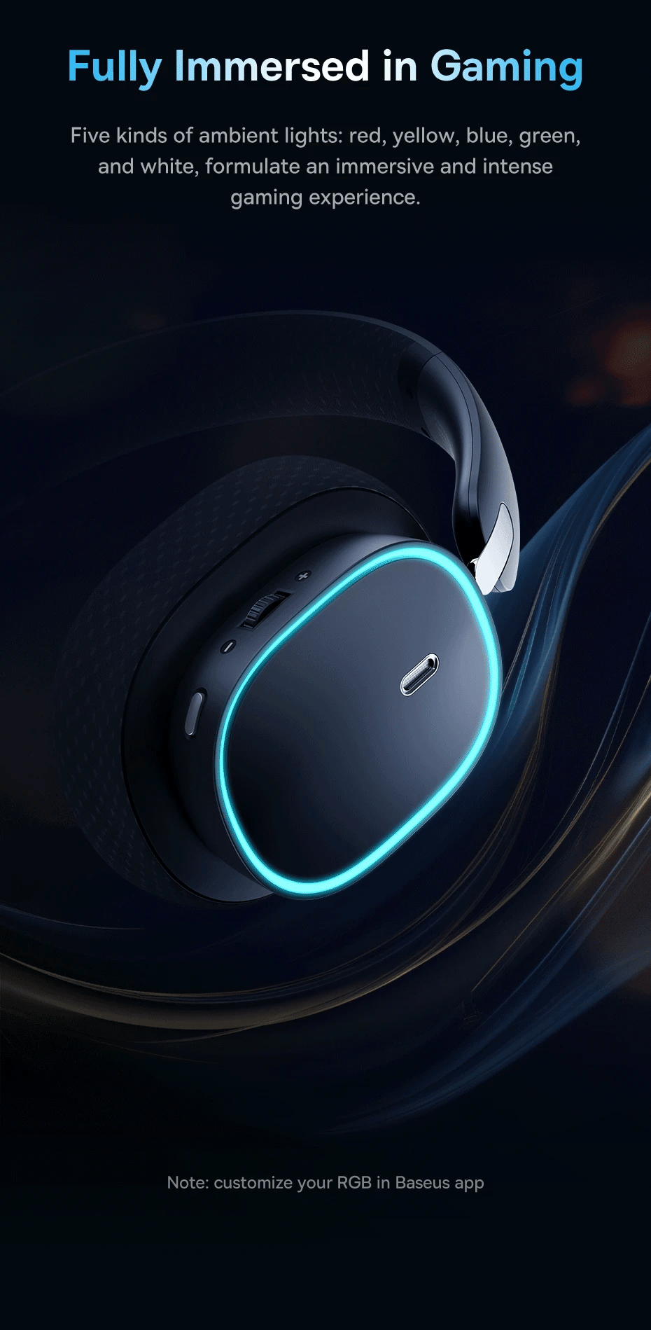 Baseus GH02 Gaming Wireless Headphones with 40-Hour Playtime
