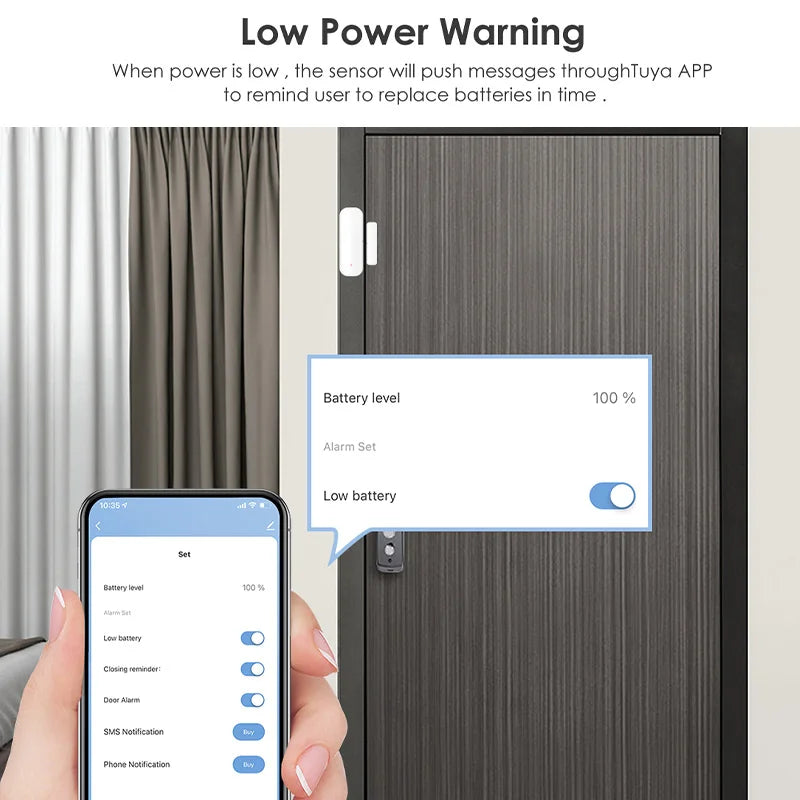 NoEnName WiFi Door Open Closed Detector With App Alerts