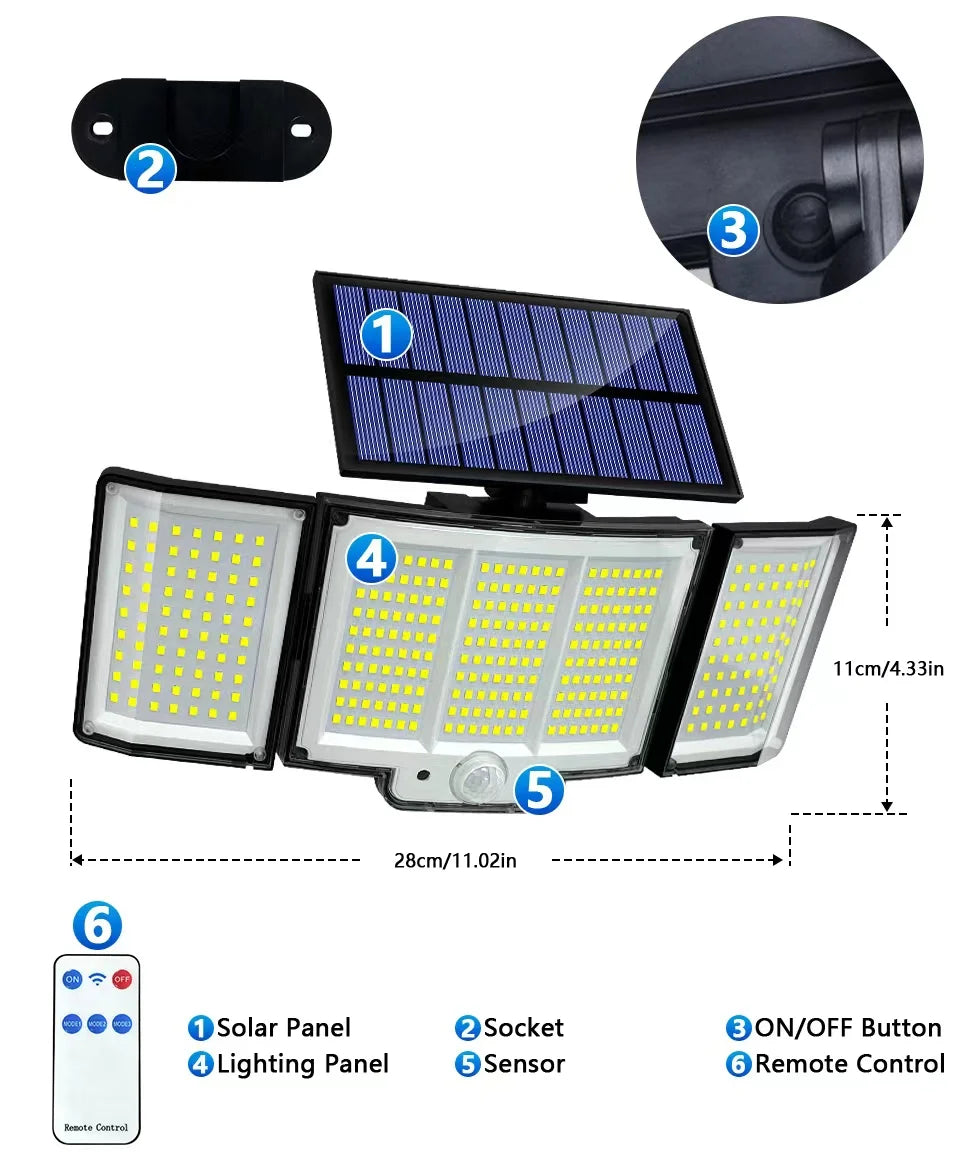 Newstyle Solar Flood Lights with Motion Sensor, Waterproof
