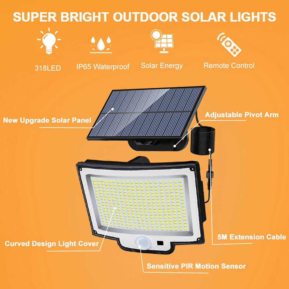 Newstyle Solar Flood Lights with Motion Sensor, Waterproof