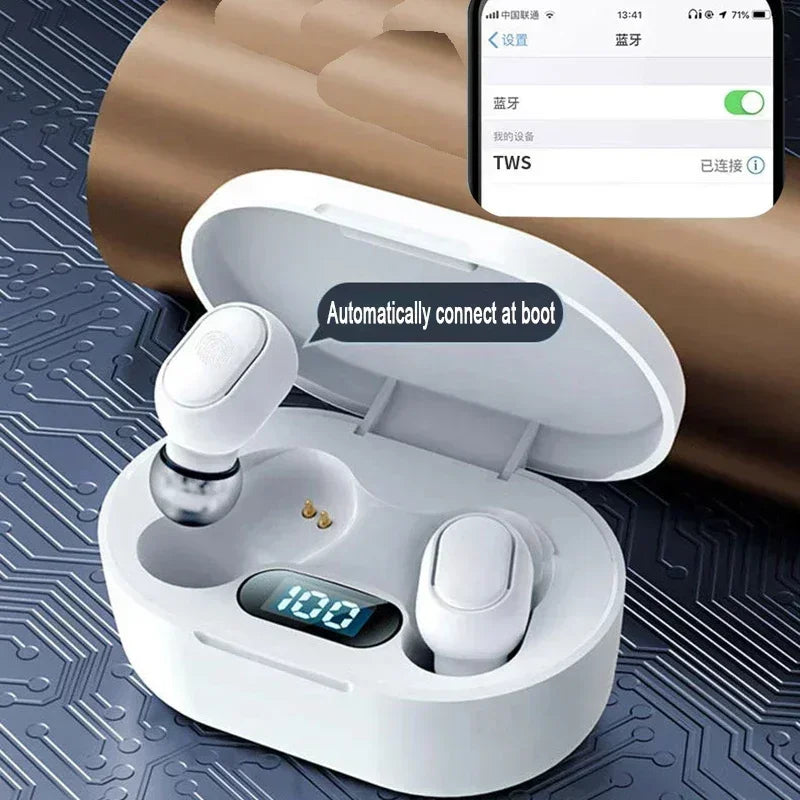 Original E7S trådløst Bluetooth-hodesett med LED-skjerm