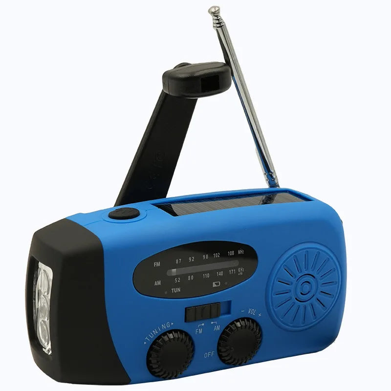 HAMANHK 2000mAh Solar Hand Crank Radio with Flashlight