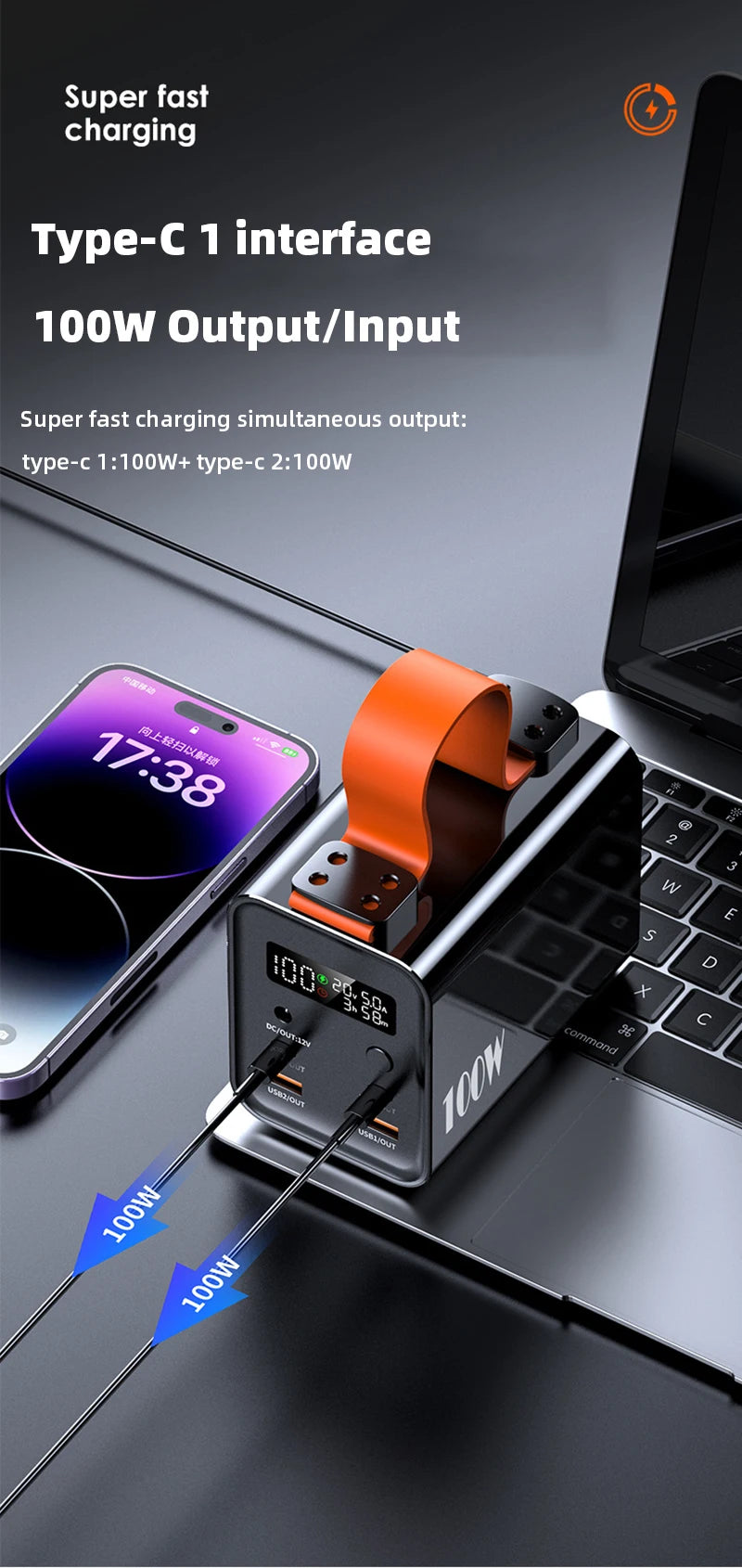 60000mAh Power Bank Station - Fast Charge & Portable