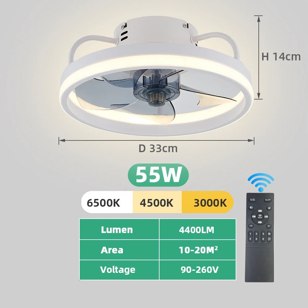 XCLuuHY 55W Modern Ceiling Fan With Light & Remote Control