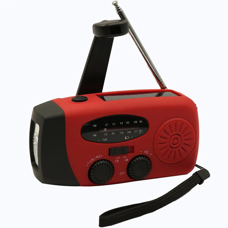 HAMANHK 2000mAh Solar Hand Crank Radio with Flashlight