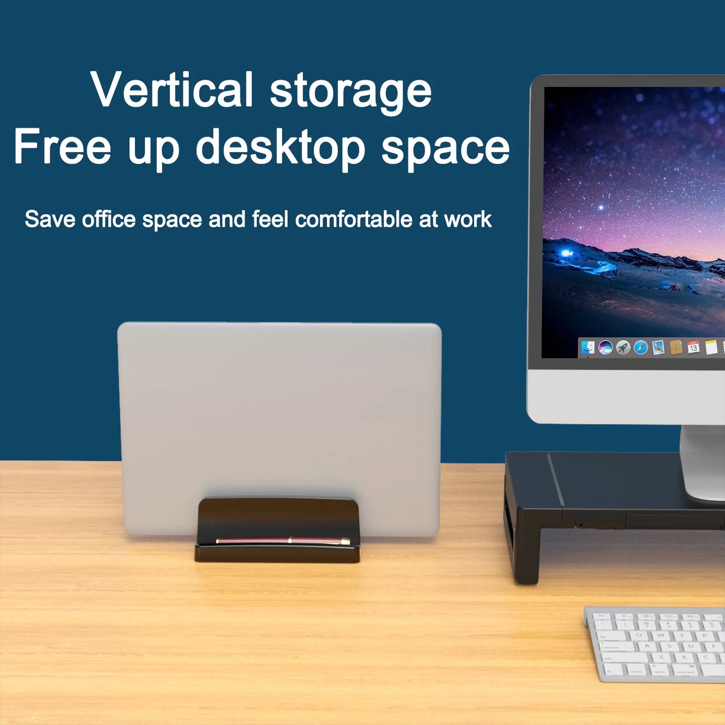 Universal Vertical Laptop Stand - 3 Slot Desk Organizer