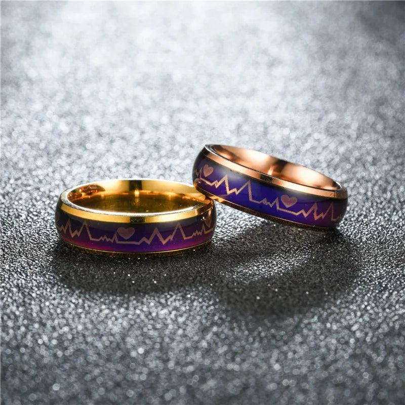 NUOBING 6MM Smart Ring - stilig humørmåler med skiftende farger