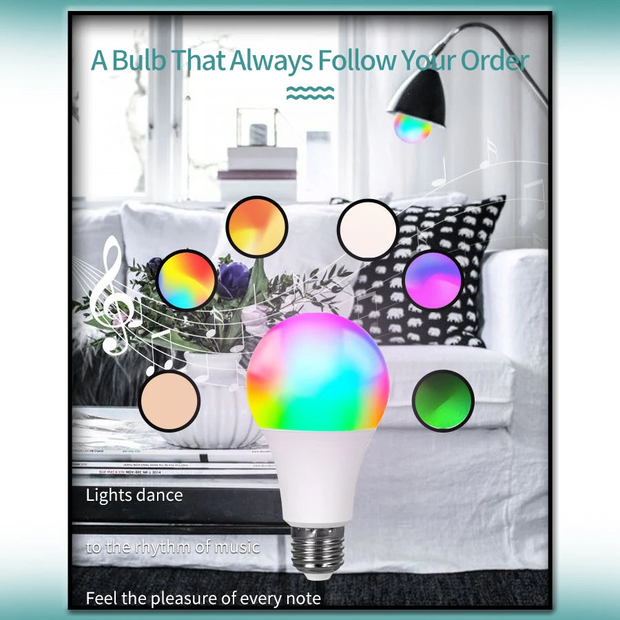 Tuya Smart LED Bulb E27 - Dimmable Bluetooth Mood Lamp