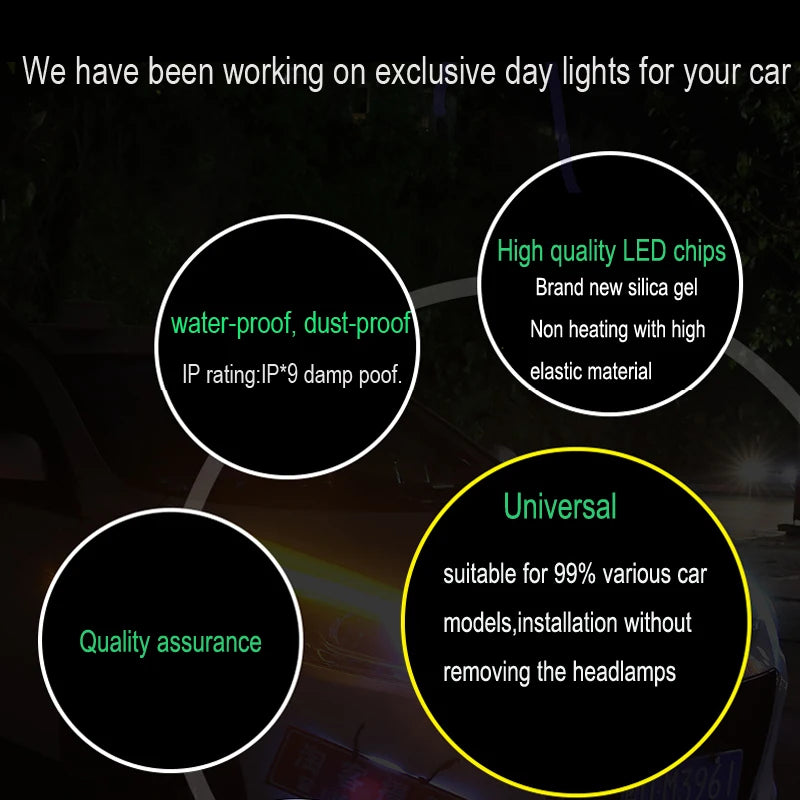 Ultra-Thin Car LED Running Light Soft Tube Strip