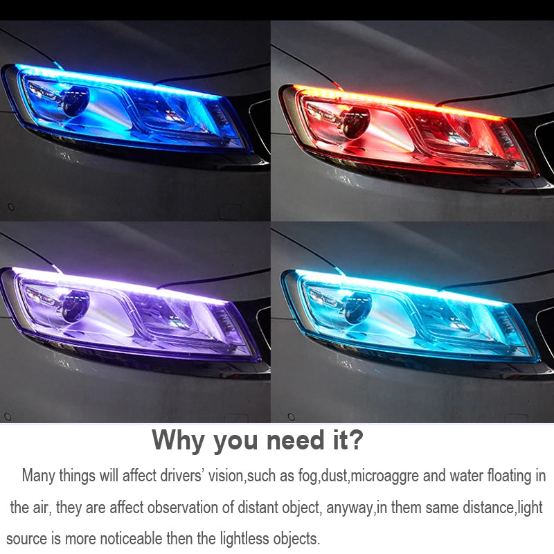 Ultra-Thin Car LED Running Light Soft Tube Strip