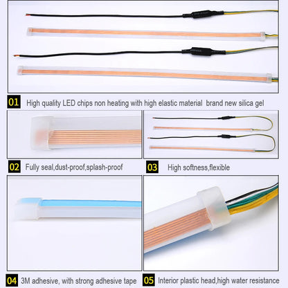 Ultra-Thin Car LED Running Light Soft Tube Strip
