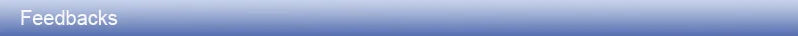 The image shows a gradient blue banner with Feedbacks in white on the left, reminiscent of a Smart Bluetooth 4.0 Anti-Lost Tracker for Valuables, ideal for tracking keys or pets.