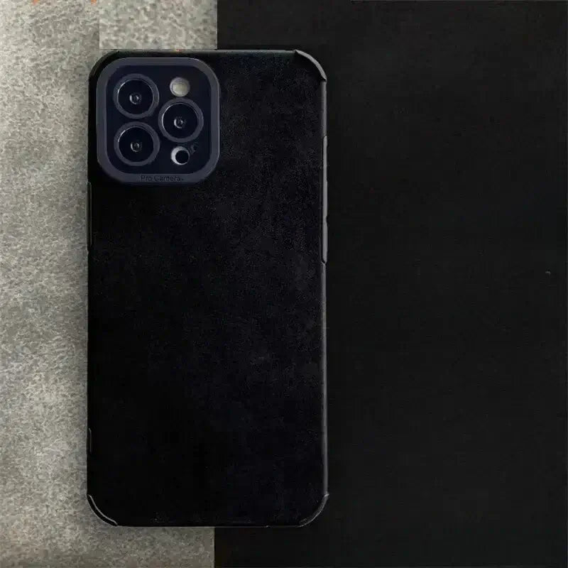 Luxury Matte Cortex Leather iPhone Case with Shockproof Protection, high-quality leather, sleek design, precision fit for ultimate style.